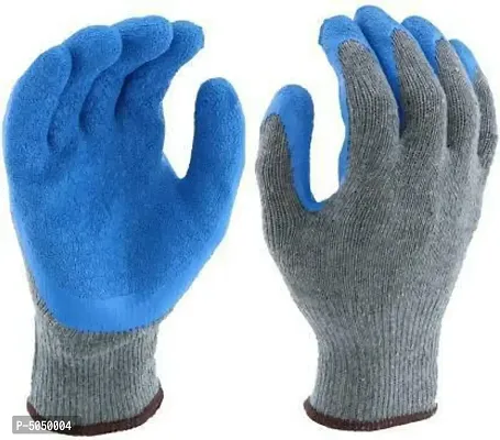 GREY BLUE KNITTED PALM COATED GLOVES PACK OF 1 PAIR-thumb0