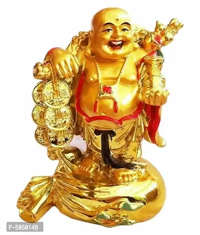Feng Shui Happy Man for Office-Desk, Table Decor, Home, shop and Car Dashboard - Laughing Buddha For Health, Wealth & ProsperityDecorative Showpiece - 7 cm  (Polyresin, Multicolor)-thumb0