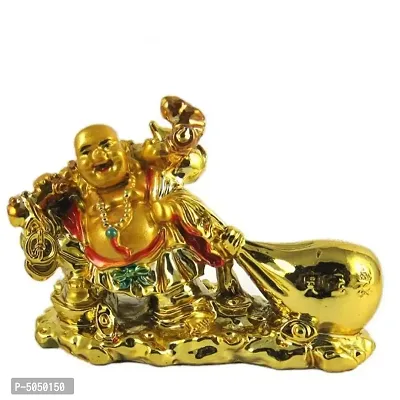 Feng Shui Happy Man for Office-Desk, Table Decor, Home, shop and Car Dashboard - Laughing Buddha For Health, Wealth & ProsperityDecorative Showpiece - 7 cm  (Polyresin, Multicolor)