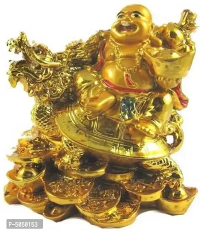 Feng Shui Happy Man for Office-Desk, Table Decor, Home, shop and Car Dashboard - Laughing Buddha For Health, Wealth  ProsperityDecorative Showpiece - 7 cm  (Polyresin, Multicolor)-thumb0