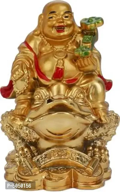 Feng Shui Happy Man for Office-Desk, Table Decor, Home, shop and Car Dashboard - Laughing Buddha For Health, Wealth & ProsperityDecorative Showpiece - 7 cm  (Polyresin, Multicolor)
