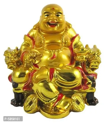 Feng Shui Happy Man for Office-Desk, Table Decor, Home, shop and Car Dashboard - Laughing Buddha For Health, Wealth & ProsperityDecorative Showpiece - 7 cm  (Polyresin, Multicolor)-thumb0