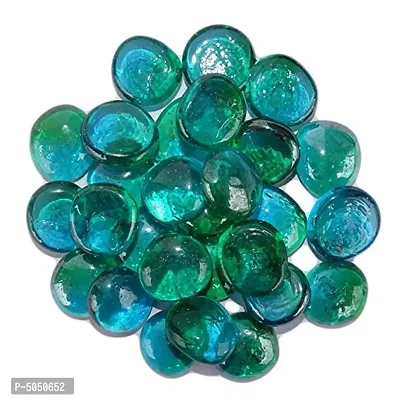 Glass Gem Stone, Flat Round Marbles Aquarium Pebbles for Vase Fillers, Table Scatter, Landscaping, Aquarium Fish Tank, Party Decoration, Crystal Rocks-thumb0