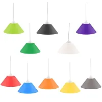 Myy Brand Modern Plastic Round Hanging Lamp Shade For Stylish Home D?cor (Plain Multi Color (3)-thumb1