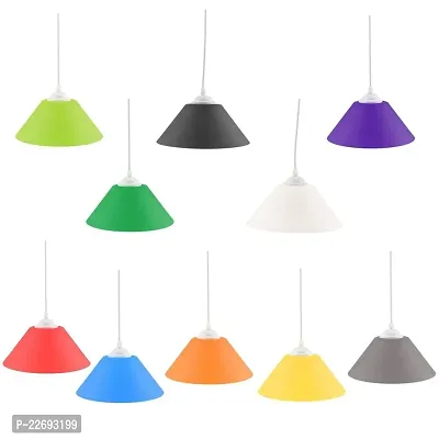 Myy Brand Modern Plastic Round Hanging Lamp Shade For Stylish Home D?cor (Plain Multi Color (3)-thumb2