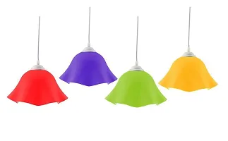 Myy Brand Modern Plastic Round Hanging Lamp Shade For Stylish Home D?cor (Flower Yellow (4)-thumb3