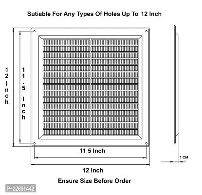 Myy Brand Wall Air Ventilation Hole Closer Mosquito Net Dust Controller White Up To 12 inch Holes pack of 3-thumb2