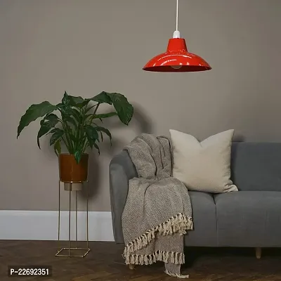 Myy Brand Modern Plastic Round Hanging Lamp Shade For Stylish Home D?cor (Plain Red (4)-thumb3