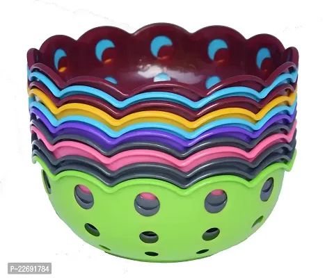 Myy Brand Multipurpose Kitchen Plastic Fruit Vegetable and Grains Washing Bowl and Basket; Multicolour 3 PSC (Multicolor (VGBW4)-thumb2