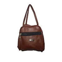 Myy Brand Small Size Top Handle Satchel Purses and Handbags for Women's And Girls (Chocolate)-thumb1