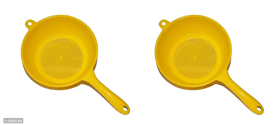 Myy Brand Home and Kitchen Multipurpose Usage Plastic Juice Strainer Sieve Filter 2 psc (Yellow)