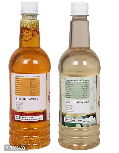 Navkar Kesar Chandan|Saffron Sandalwood  Bela|Jasmine Flower Syrup Sharbat Pack Of 2 (750 ml Each)-thumb3