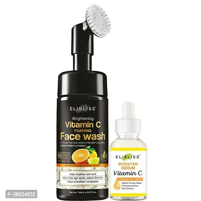 Elibliss Vitamin C Face Wash with 30x Vitamin C Serum for Skin Brightening and Glow