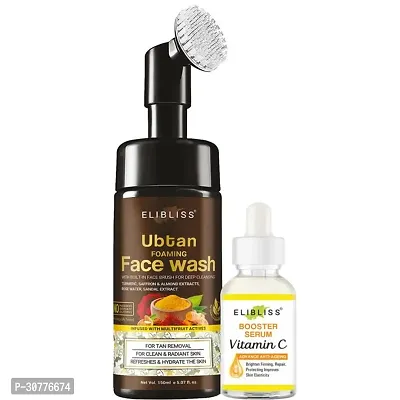 Elibliss Ubtan Face Wash for Radiant Skin with Turmeric   Booster Vitamin C Serum for Youthful Glow   Even Skin Tone-thumb0