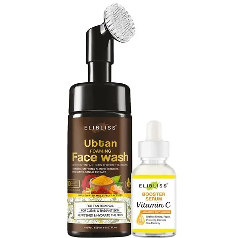 Ubtan Face Wash with 30x Vitamin C Serum for Skin Brightening and Glow