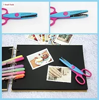 6 Pieces Art and Craft Zigzag Paper Shape multicolored Scissor Set Scissors (Set of 6, Multi-color)-thumb1