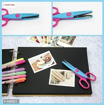 6 Pieces Art and Craft Zigzag Paper Shape multicolored Scissor Set Scissors (Set of 6, Multi-color)-thumb2