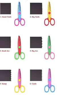 6 Pieces Art and Craft Zigzag Paper Shape multicolored Scissor Set Scissors (Set of 6, Multi-color)-thumb2