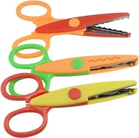 6 Pieces Art and Craft Zigzag Paper Shape multicolored Scissor Set Scissors (Set of 6, Multi-color)-thumb3