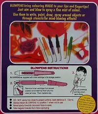 6pc Color Spray Blow Pens Magic Blow pens with 3 Stencils-thumb3