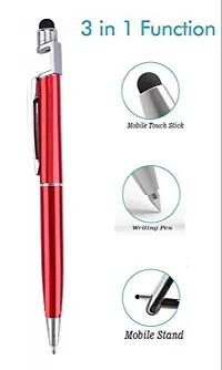 3 in 1 Function Ballpoint Writing Pen with Smartphone Stand Holder, Screen Wipe for All Android Touchscreen Mobile Phones and Tablets (SET OF 1- Any color)-thumb3