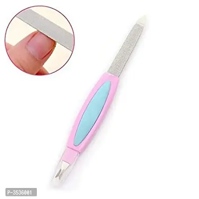 2 in 1 Manicure Pedicure Nail File Tool Cuticle Trimmer Cutter Remover for Women (Color May Vary) PACK OF 1-thumb0