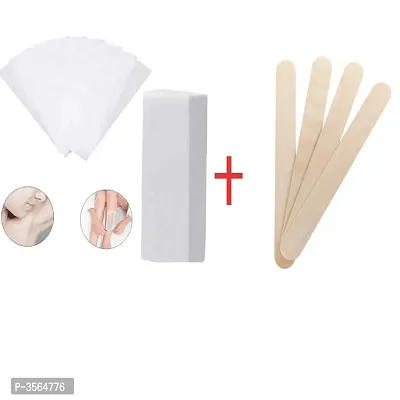 Waxing Strips - White-30 Pcs Strips  Waxing Sticks Pack Of 4 Sticks combo (pack of 2)-thumb0