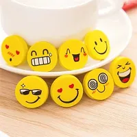 Lovely Happy Funny Smiley Erasers / Rubber Birthday Return Gifts for Kids (Pack of 16 Pcs Erasers / 4 Packets) Non-Toxic Eraser  (Set of 4, Yellow)-thumb3