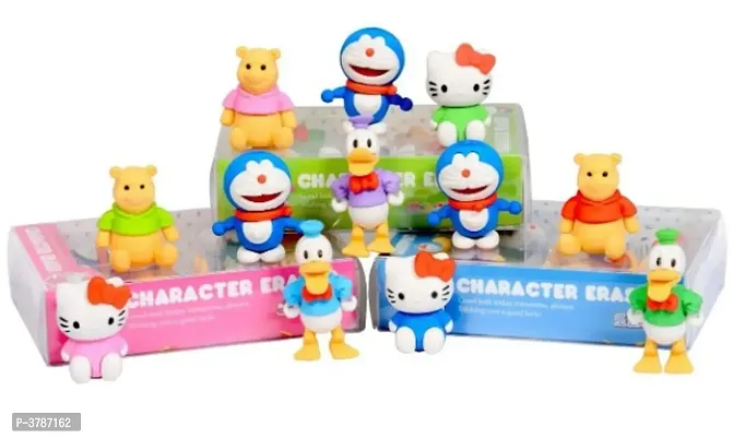 Pack of 3(12pcs)Cartoon Character Eraser for Kids-thumb0