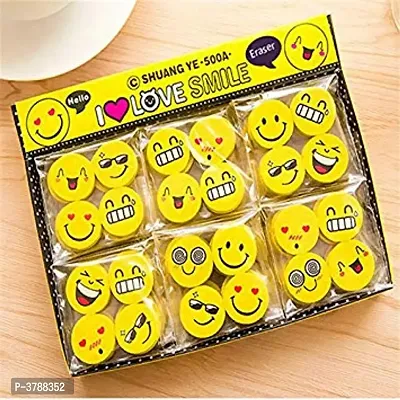 20Pcs Emoji Shaped Rubber Pencil Eraser Students Kids Stationery Toys School-thumb5
