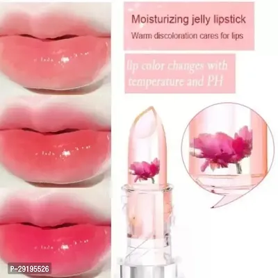 Crystal Flower Jelly Color Changing Lipstick, Long Lasting Lip Care Lipstick (Pink, 3.6 g)-thumb0