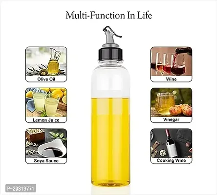 MADRIC 1000ml Glass Oil Dispenser Bottle 1 Litre For Kitchen, Round Shape, Pack of 2 (Clear)-thumb4