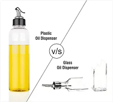 MADRIC 1000ml Glass Oil Dispenser Bottle 1 Litre For Kitchen, Round Shape, Pack of 2 (Clear)-thumb1