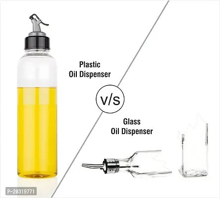 MADRIC 1000ml Glass Oil Dispenser Bottle 1 Litre For Kitchen, Round Shape, Pack of 2 (Clear)-thumb2