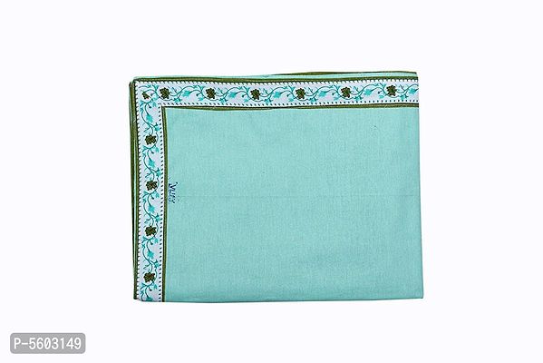 Green Cotton Bordered 2 Single Bedsheet Only