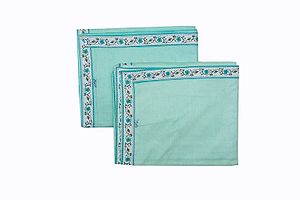 Green Cotton Bordered 2 Single Bedsheet Only-thumb2
