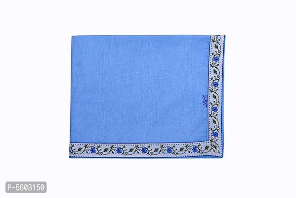 Blue Cotton Bordered 2 Single Bedsheet Only