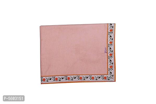 Peach Cotton Bordered 2 Single Bedsheet Only-thumb0