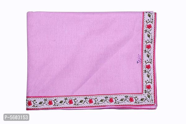 Pink Cotton Bordered 2 Single Bedsheet Only