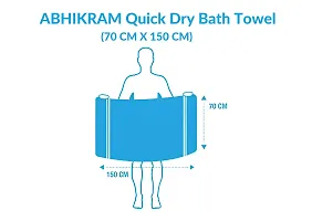 ABHIKRAM Quick Dry Bath Towel 100% Cotton Soft, Fluffy & Super Absorbent 375 GSM Bath|Beach| Hand Towel Solid, 28 inch X 59 inch (Yellow)-thumb3