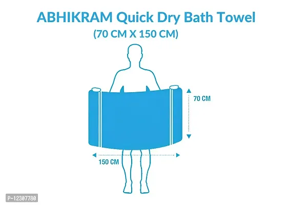 ABHIKRAM Quick Dry Bath Towel 100% Cotton Soft, Fluffy & Super Absorbent 375 GSM Bath|Beach| Hand Towel Solid, 28 inch X 59 inch (Yellow)-thumb4