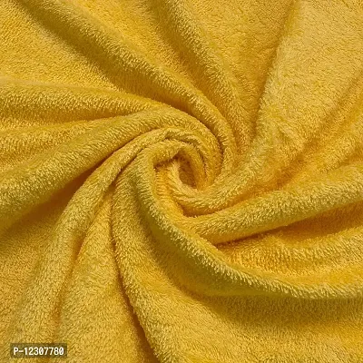 ABHIKRAM Quick Dry Bath Towel 100% Cotton Soft, Fluffy & Super Absorbent 375 GSM Bath|Beach| Hand Towel Solid, 28 inch X 59 inch (Yellow)-thumb3