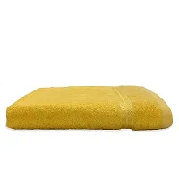 ABHIKRAM Quick Dry Bath Towel 100% Cotton Soft, Fluffy & Super Absorbent 375 GSM Bath|Beach| Hand Towel Solid, 28 inch X 59 inch (Yellow)-thumb1