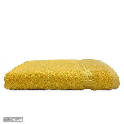 ABHIKRAM Quick Dry Bath Towel 100% Cotton Soft, Fluffy & Super Absorbent 375 GSM Bath|Beach| Hand Towel Solid, 28 inch X 59 inch (Yellow)-thumb2