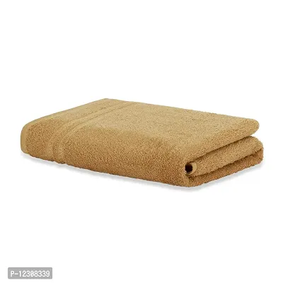 ABHIKRAM Quick Dry Bath Towel 100% Cotton Soft, Fluffy & Super Absorbent 375 GSM Bath|Beach| Hand Towel Solid, 28 inch X 59 inch (Light Brown)-thumb2