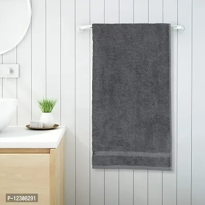 ABHIKRAM Quick Dry Bath Towel 100% Cotton Soft, Fluffy & Super Absorbent 375 GSM Bath|Beach| Hand Towel Solid, 28 inch X 59 inch (Grey)