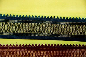 ABHIKRAM 100% Pure Cotton Lungi for Men Stylish, Soft and Comfortable Border Design 2.15 METER (Yellow)-thumb3