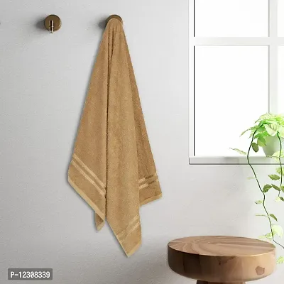 ABHIKRAM Quick Dry Bath Towel 100% Cotton Soft, Fluffy & Super Absorbent 375 GSM Bath|Beach| Hand Towel Solid, 28 inch X 59 inch (Light Brown)