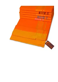 ABHIKRAM Men?s 100% Cotton Multiborder Lungi 2.25 Mtrs Temple Wear Dhoti/Veshti/Mundu Pack Of 1 (Orange)-thumb1