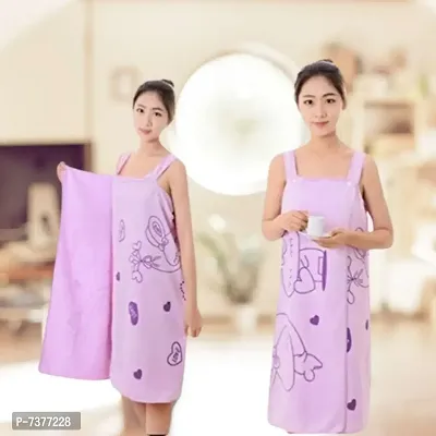 Women Elegant Cotton Microfiber Magic Bath Robe Towel Wearable Bath Dress Wrap Girls Ladies Free Size 140 x 80 CMS-thumb0